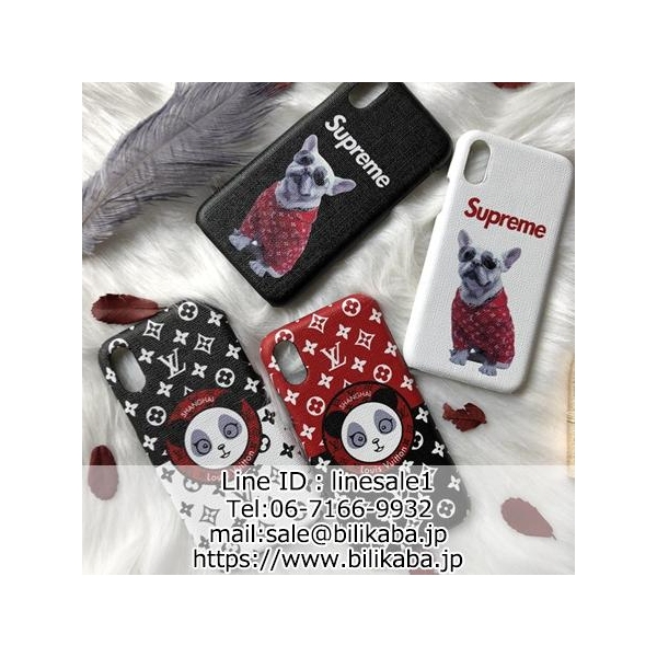 LV iphone11pro max Supreme アイフォン11pro シュプリーム ルイヴィトン iphone11 ケース パンダ 犬柄