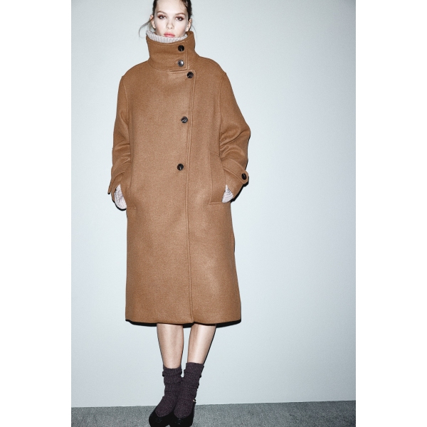 High Collar Coat - Brown - Ladies | H&M AU 1